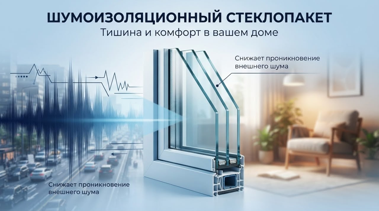 Шумоизоляционный стеклопакет